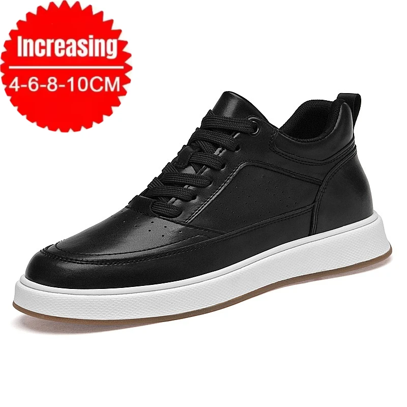 

Lift Sneakers Man Elevator Shoes Height Increase Insole6 -8-10cm White Black Taller Shoes Men Leisure Fashion Sports Plus Size