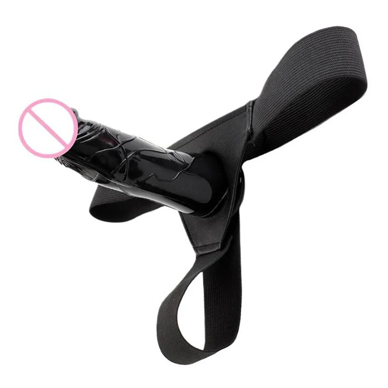 20cm Strap On Dildo Hollow Penis Sleeve Insertable 15cm Penis Enlargement Condoms Sex Toys For Lesbian Adult Toys Men Big Dick