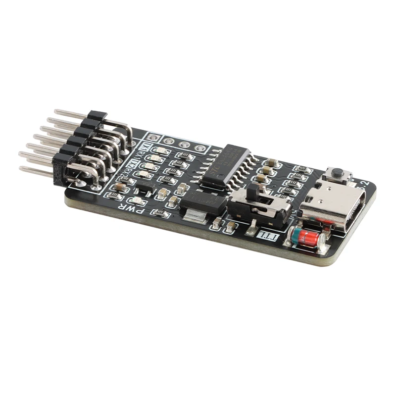 USB Type-C to Dual CDC UART Serial Port Drive Free STC Microcontroller Program Cold Start Download Burner 5V/3.3V TTL