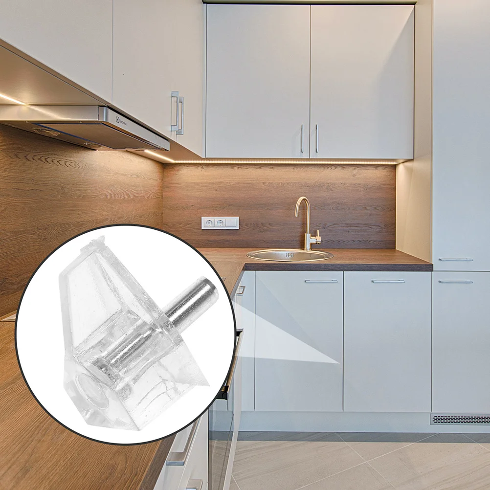 หมุดพลาสติกใสสำหรับรองรับชั้นวางของ 50 ชิ้น ตัวยึดตู้แบบใส หมุดเปลี่ยนสำหรับชั้นวางหนังสือและเฟอร์นิเจอร์