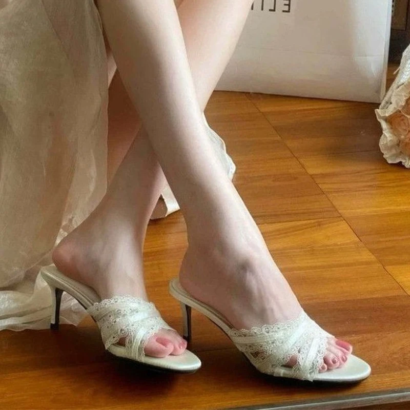 Women High Heels Slippers Elegant Sandals Woman Shoes 2026 Summer Sexy Party Dress Shoes Dress Fashion Pumps Mujer Flip Flops