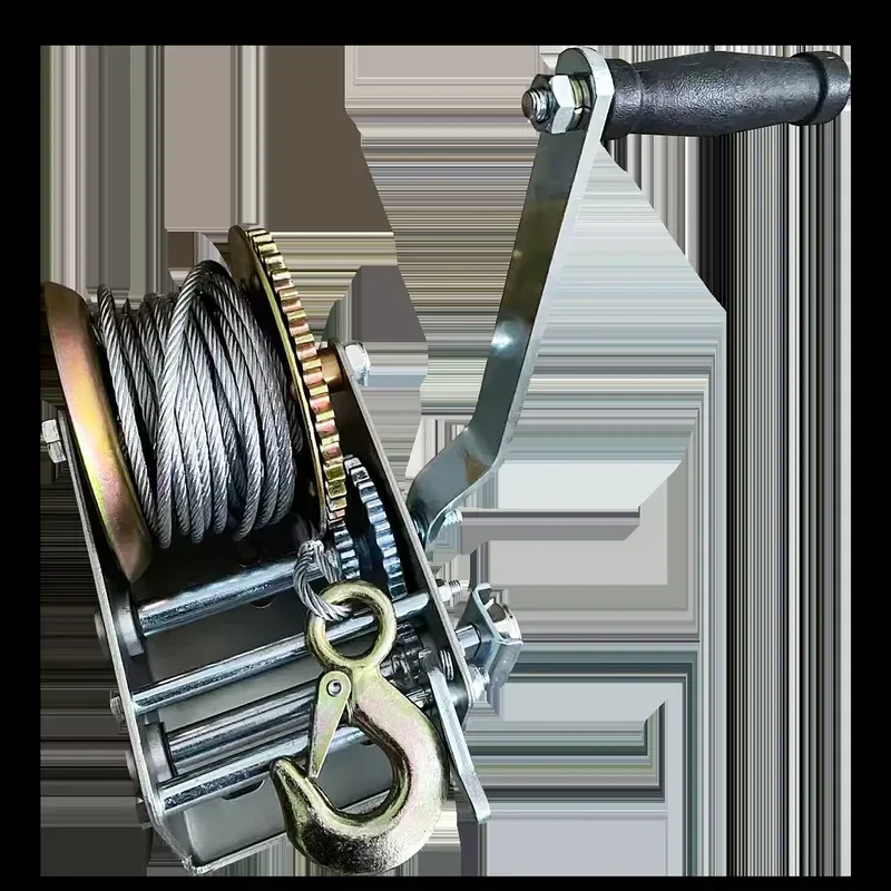 3500lb Heavy Duty Manual Winch for Boat Trailer Car Pulling Hand Crank Steel Cable Recovery Gear Portable Off Road Vehicle