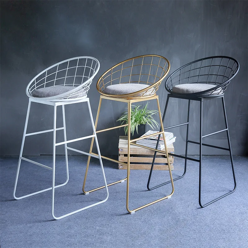Simple bar stools, lounge chairs, milk tea shops, wrought iron bars, high chairs