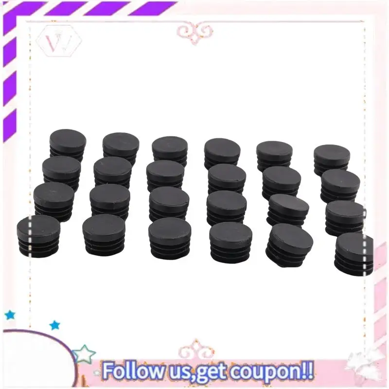 Y74A-24Pack Chair Table Legs Plug 22Mm Diameter Round Plastic Cover Thread Inserted Tube To Protect The Floor And Bumps