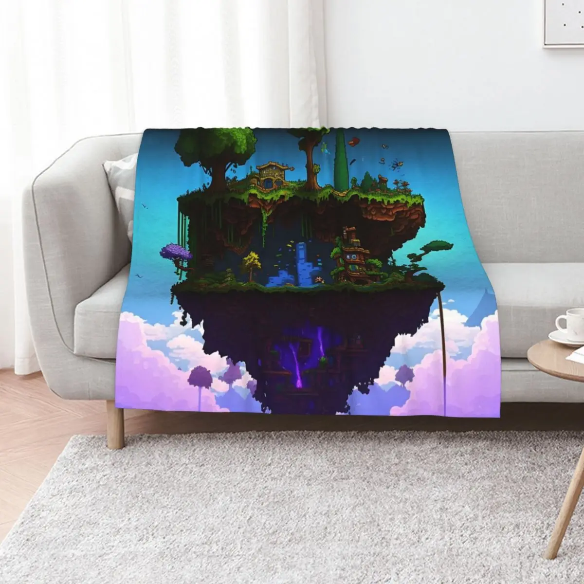 Terraria Throw Blanket Retros Plaid on the sofa for winter Hairys blankets ands Travel Blankets