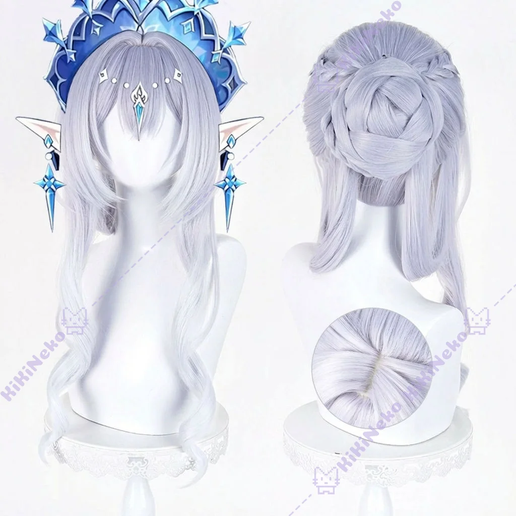 Genshin Impact Tsaritsa Cosplay Wig Empress of Ice Anastasya Feodorovna Snezhnaya Царица Long Hair For Hallowmas Party Adult view 3