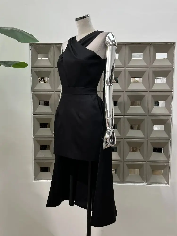Elegant Luxury V คอออกแบบ Party Gowns เข่าความยาว Sheer ค็อกเทลชุดวันเกิดคุณภาพสูงชุดเทศกาล
