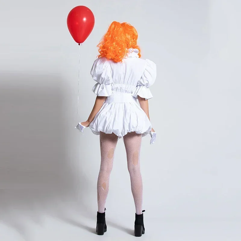 Disfraz de Pennywise para mujer, vestido de payaso de Terror de Stephen King's It para adultos, traje de Cosplay para fiesta elegante de Halloween