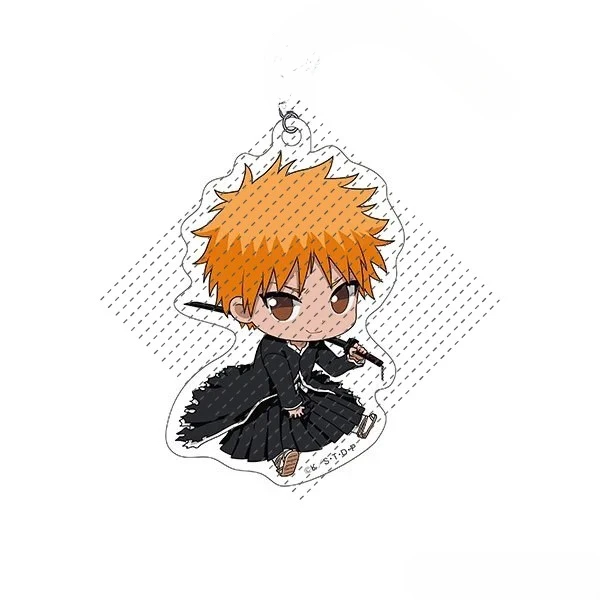 Game Toushiro Hitsugaya Ichigo Kurosaki Kisuke Urahara Byakuya Kuchiki Keychain Doll Anime Acrylic Keyring Pendant for Gift