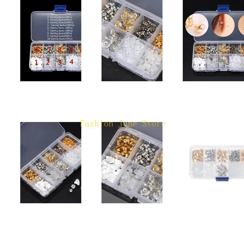 

N5KA 1 Suit Earring Studs Backs Stopper Scrolls Ear Findings Diy Blocked Caps