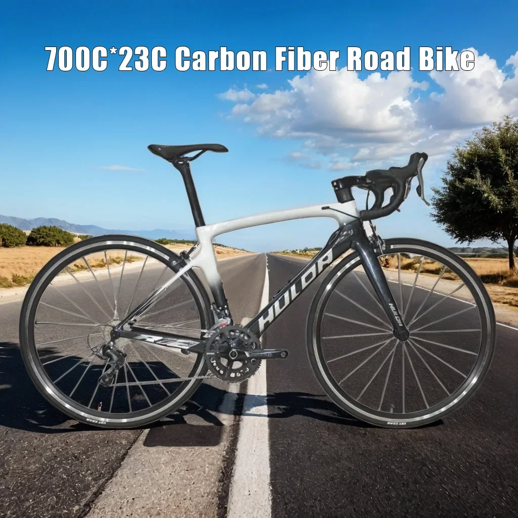 New 700C*23C Carbon Fiber Road Bike V-brake City Bicycle 22-speed Road Racing bicicleta Hidden Internal Cable Routing aldult