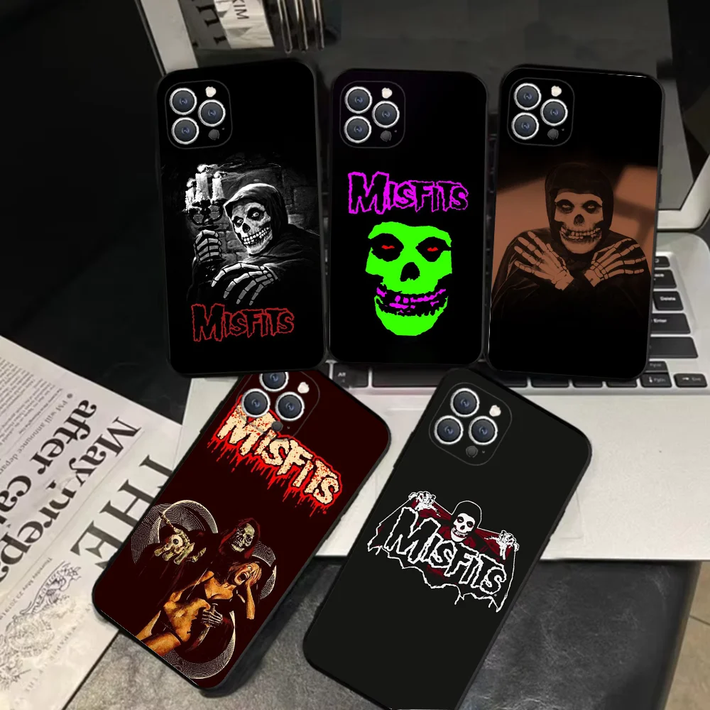 M-Misfits-Coque de téléphone portable Glenn, étui souple noir, pour iPhone 16,15,14,13,12,11,Pro,X,XS,Max, Poly, Plus,Mini