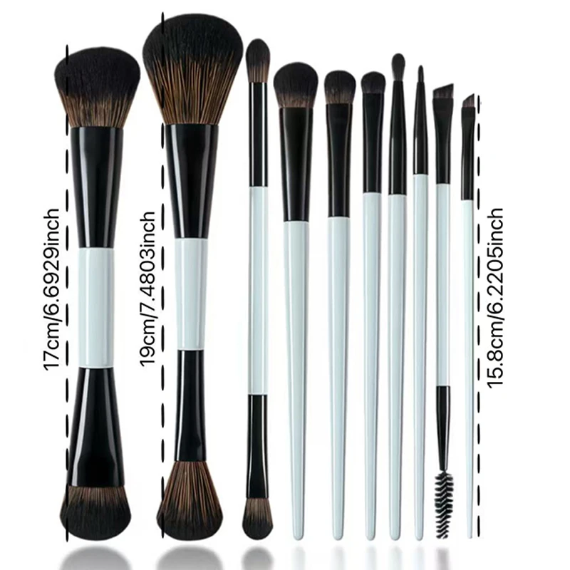 1/3/6/10 pçs dupla-ended fundação rosto escova profissional contorno sombra corretivo cosméticos compõem ferramentas blushes