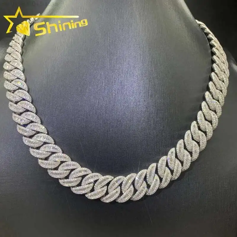 

Hip Hop Jewelry Fashion Necklace 18K Gold Plated Men Brass Cuban Necklace Iced Out CZ Cuban Link Chain