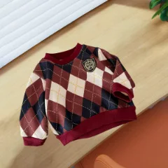 Herbst Winter kinder Fleece Stricken Pullover Kinder Warme Casual Pullover Baby Jungen Mädchen Gepolsterte Bodenbildung Shirt Neugeborenen Strickwaren – Detail 14