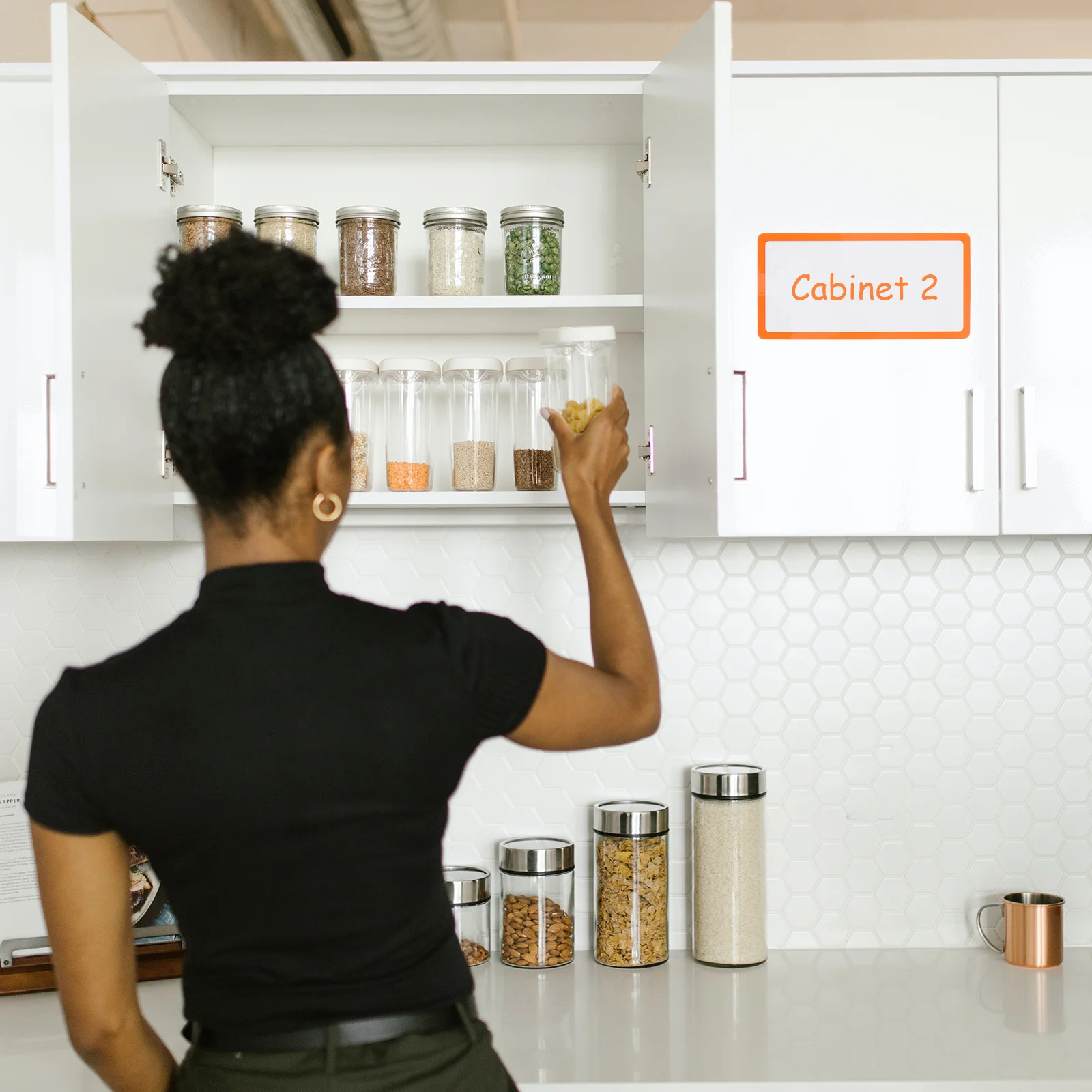 

8Pcs Magnetic Label Sticker with Dry Erase Surface Magnet Backing for Fridge Whiteboard Schedule Board Use