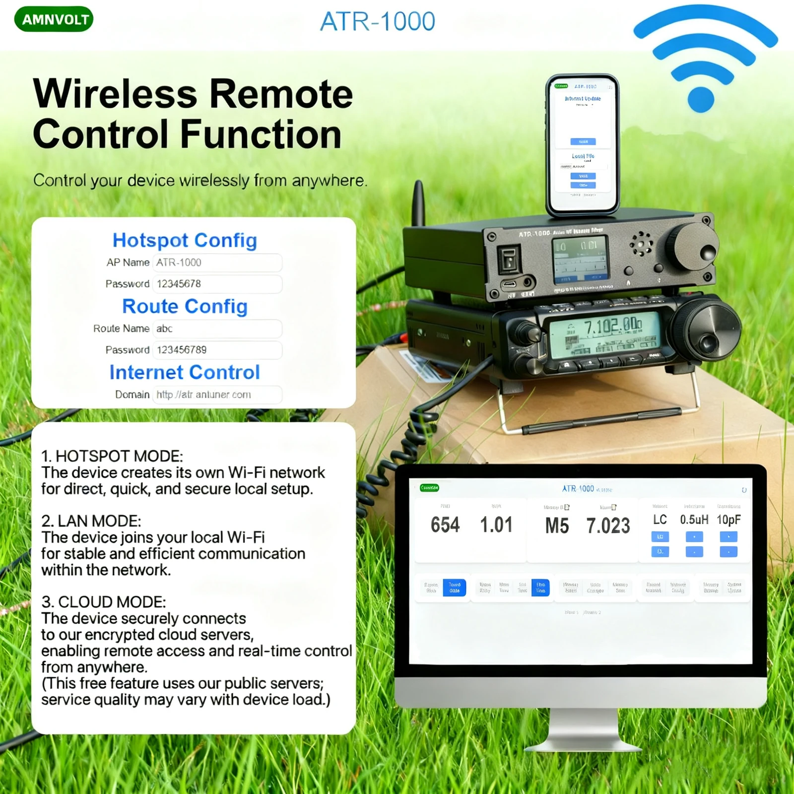 ATR1000 1000W 1.8-30MHz 자동 안테나 튜너 HF 단파 라디오 튜너 안테나 자동 튜너 WIFI 리모컨 지원