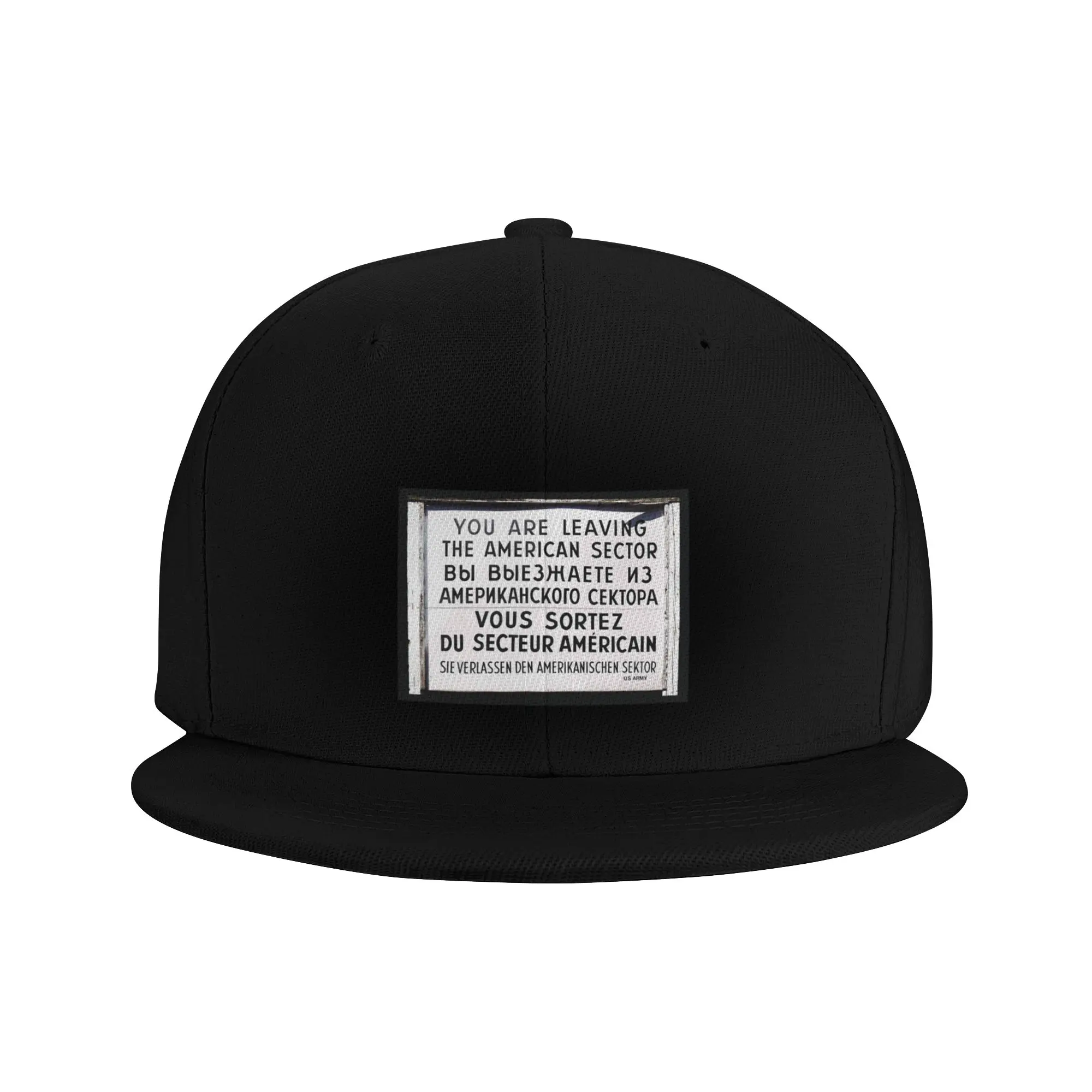 Fashion CHECK POINT CHARLIE SIGN Flat Brim Sun Hat  Street Outings Baseball Caps