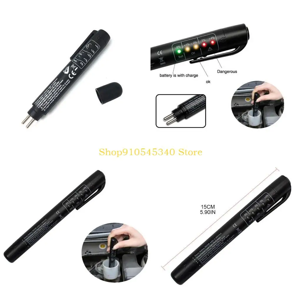 U2JA Auto Brake Fluid Diagnostic Tool Quick Detection for DOT 3 4 5 Brake Fluid Moisture Pen