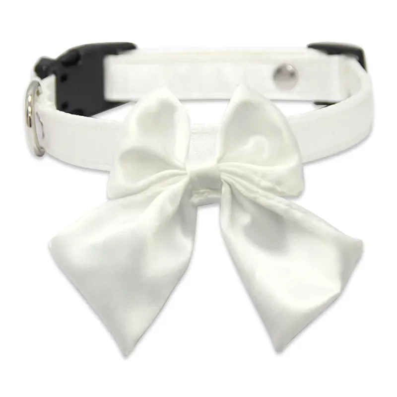 Bowknot كلب الياقات عالية الجودة الصغيرة المتوسطة الكلاب قلادة ربطة القوس فيونكة قابل للتعديل الانفصال الحيوانات الأليفة طوق مجوهرات الحفلات