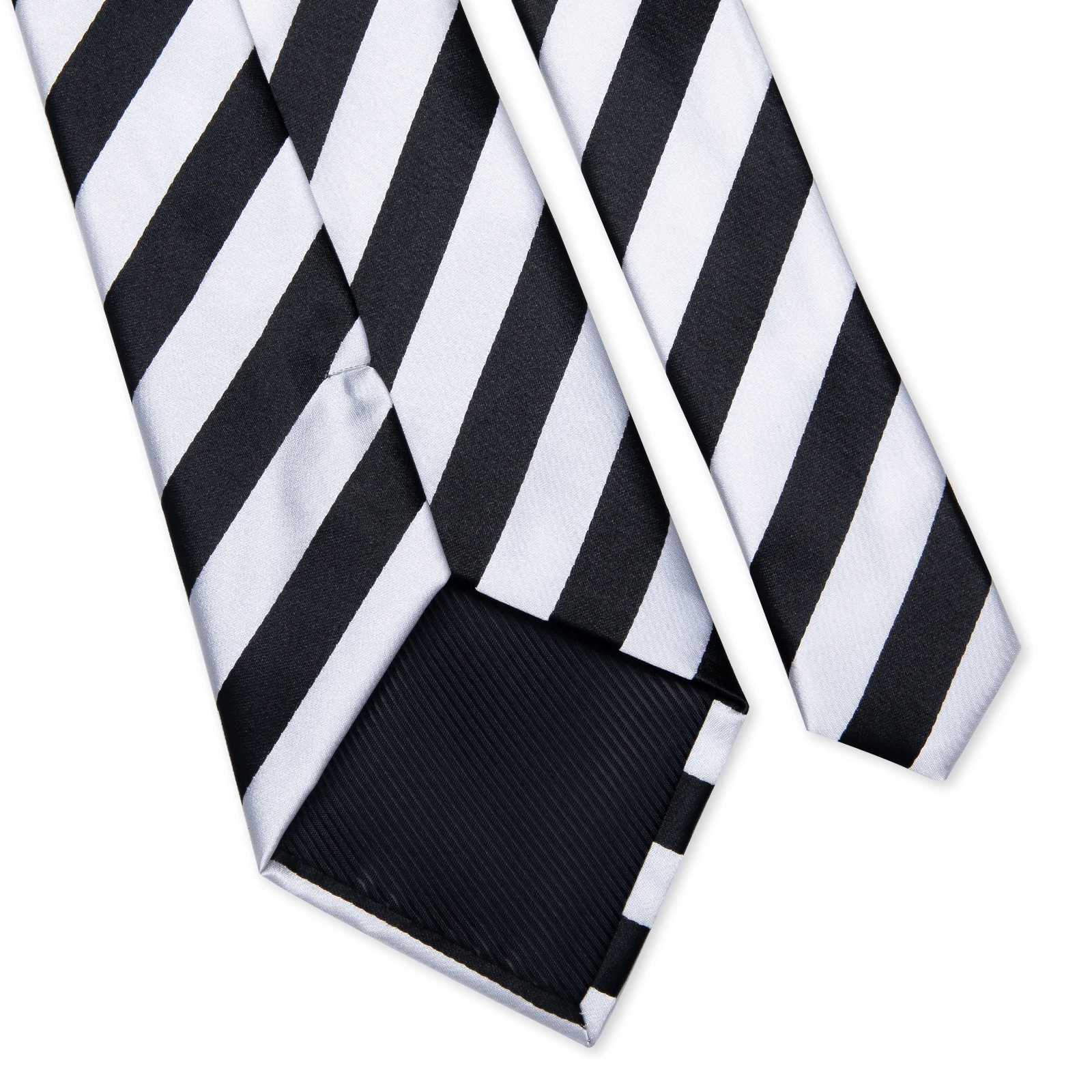 White Black Zebra Striped Ties for Men 8cm Business Wedding Neck Tie Handkerchief Cufflinks Accessories Gift Gravatas Party