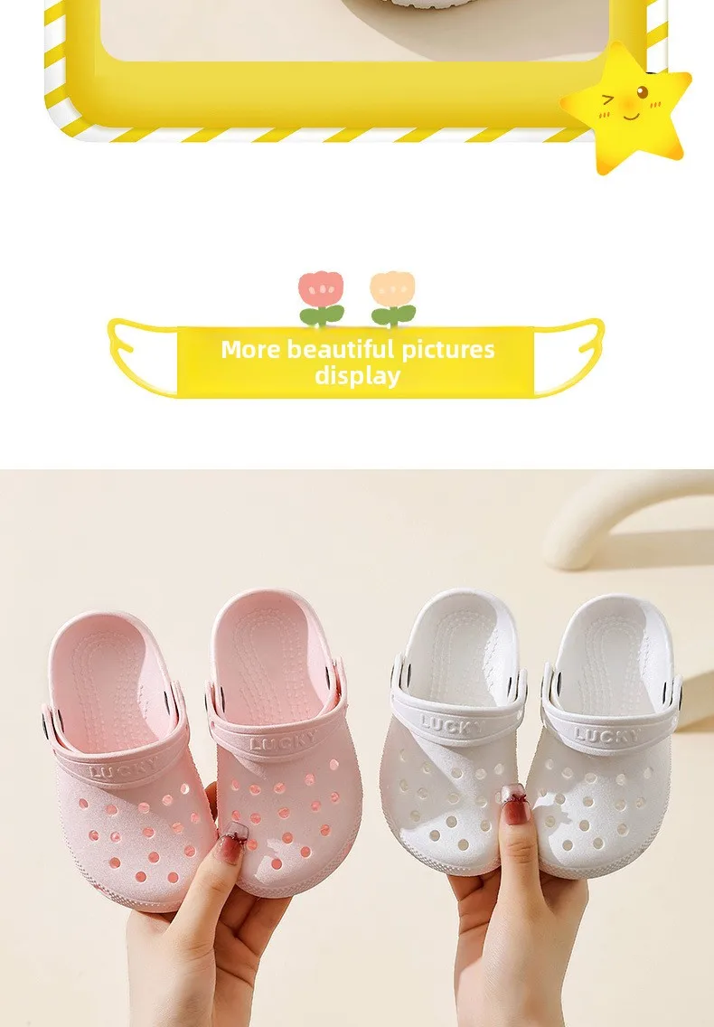 2026 Kinder Sommer Strand-Sandalen Unisex Lässige Garten-Clogs Outdoor Sandalen mit breiter Zehenbox für Mädchen Rutschfeste Haus- und Duschpantoffeln – Detail 10