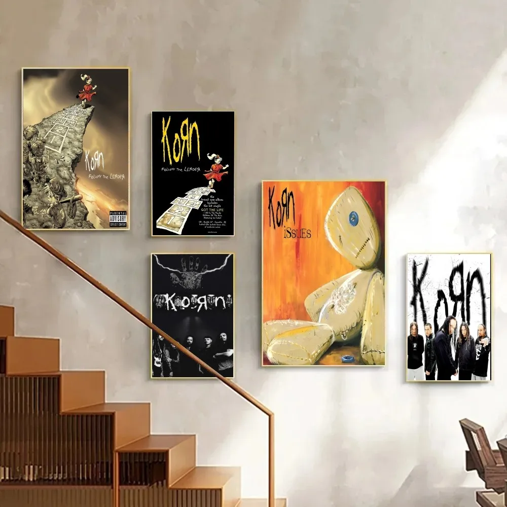 

K-Korn-Rocks Band Music Poster Posters Kraft Paper Vintage Poster Wall Art Painting Study Aesthetic Art Small Size Wall Stickers