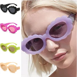 Fashion Candy Color Sun Glasse Anti-UV Spectacles Oval Eyeglasses Wave Edge Goggles Personality Cloud Sunglasses