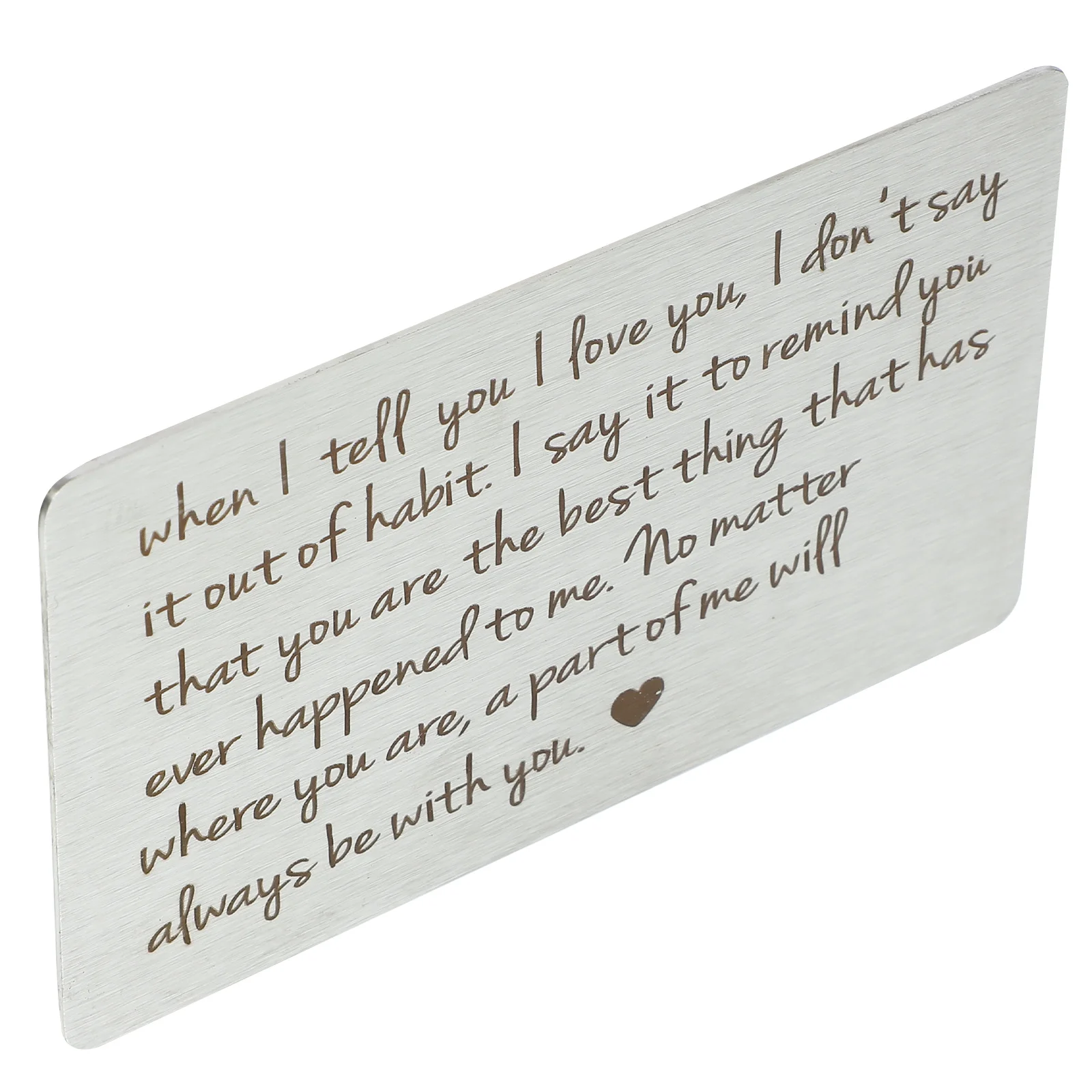 Inserto inciso per carta portafoglio in acciaio inossidabile per anniversario, regalo di San Valentino, decorazione per inserto portafoglio in metallo