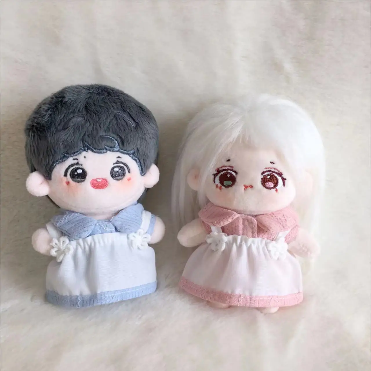 Hand-made 10cm normal body doll clothes four-color optional shirt strap skirt two-piece set without doll