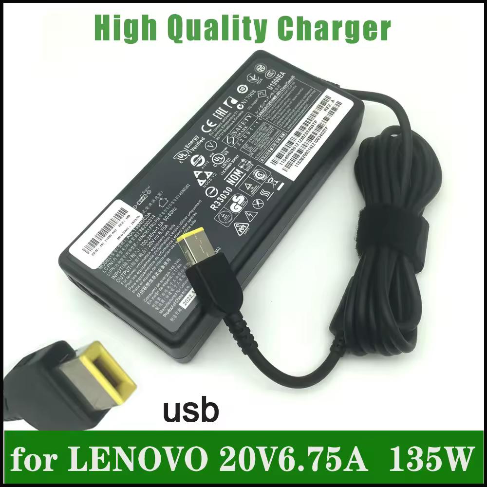 Cargador para portátil LENOVO Legion Y520 Y7000 Thinkpad T470P W550, adaptador de CA, 135W, 20V, 6.75A
