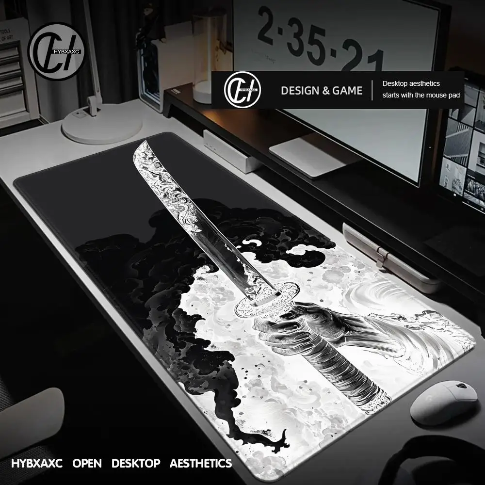 

Japanese Katana Mouse Pad Large Computer Office Game Table Mats New XXL Rubber Anti-slip Gaming Keyboard Mousepad Long Desk Pads