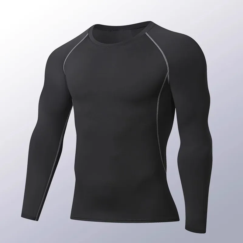 

T Shirt for Man Sports Quick Dry Compression Tops Mens Workout Basketball Running Training Elastic High Performance Tee