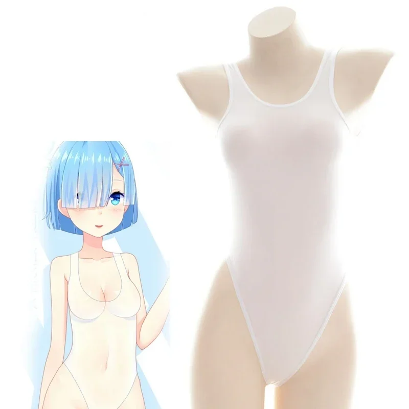 Anime Student Durchscheinender einteiliger Badeanzug Dünner japanischer Damen Enger Body Sexy Bademode Schulmädchen Kostüm Cosplay