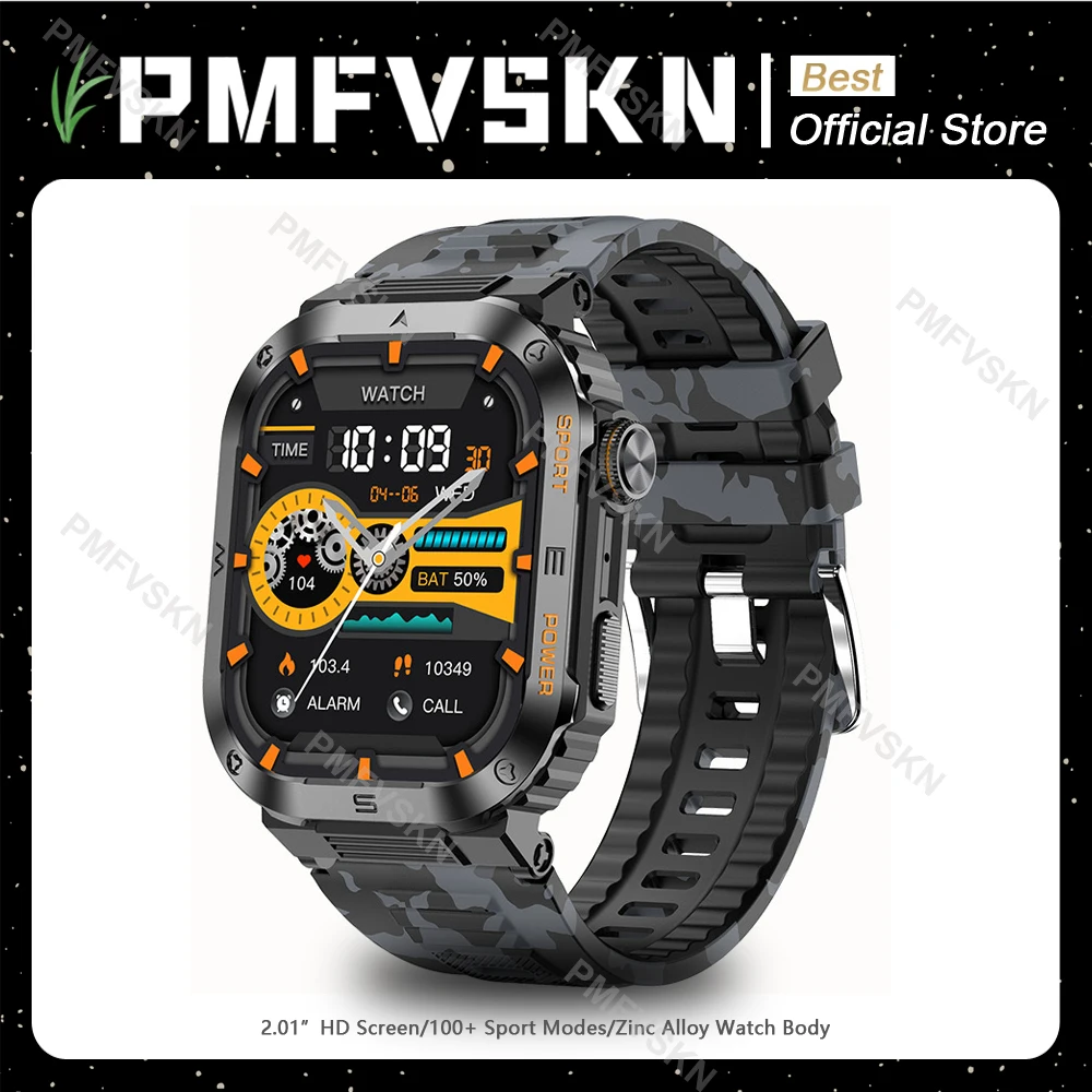 

Rugged Camouflage Smart Watch For Men Fitness Watch IP68 Waterproof HD Screen AI Voice Bluetooth Call Smartwatch For Android IOS