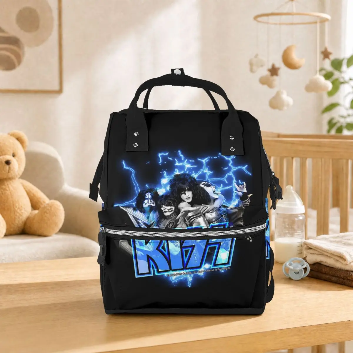 Kiss Rock Band Retor Student Backpack School Bag Hiking Travel Daypack for Men Women Bookbag Shoulder Bags