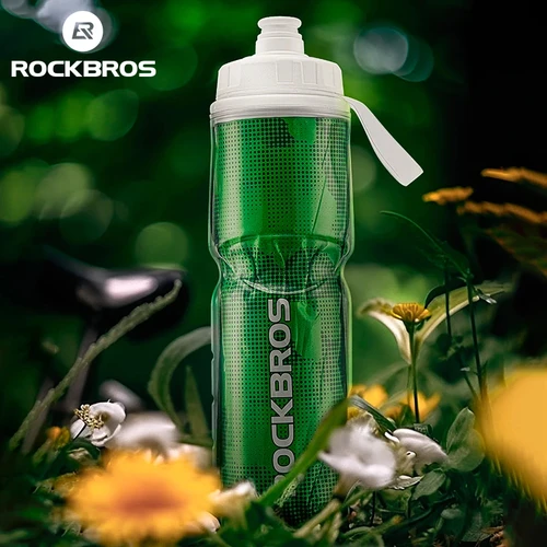 Imagen 1 del producto ROCKBROS-botella de agua con aislamiento para ciclismo, portátil de silicona PP5 hervidor de agua, para deportes al aire libre, 670ml