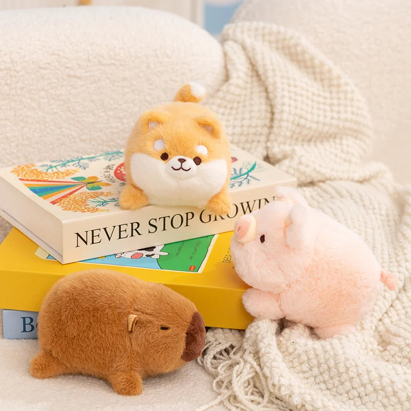 Creative Animals Series Animals in Fruits Shiba Inu Pig Capybara Apple Persimmon Combination Dog Pillow Plush Toys  Kids Gifts