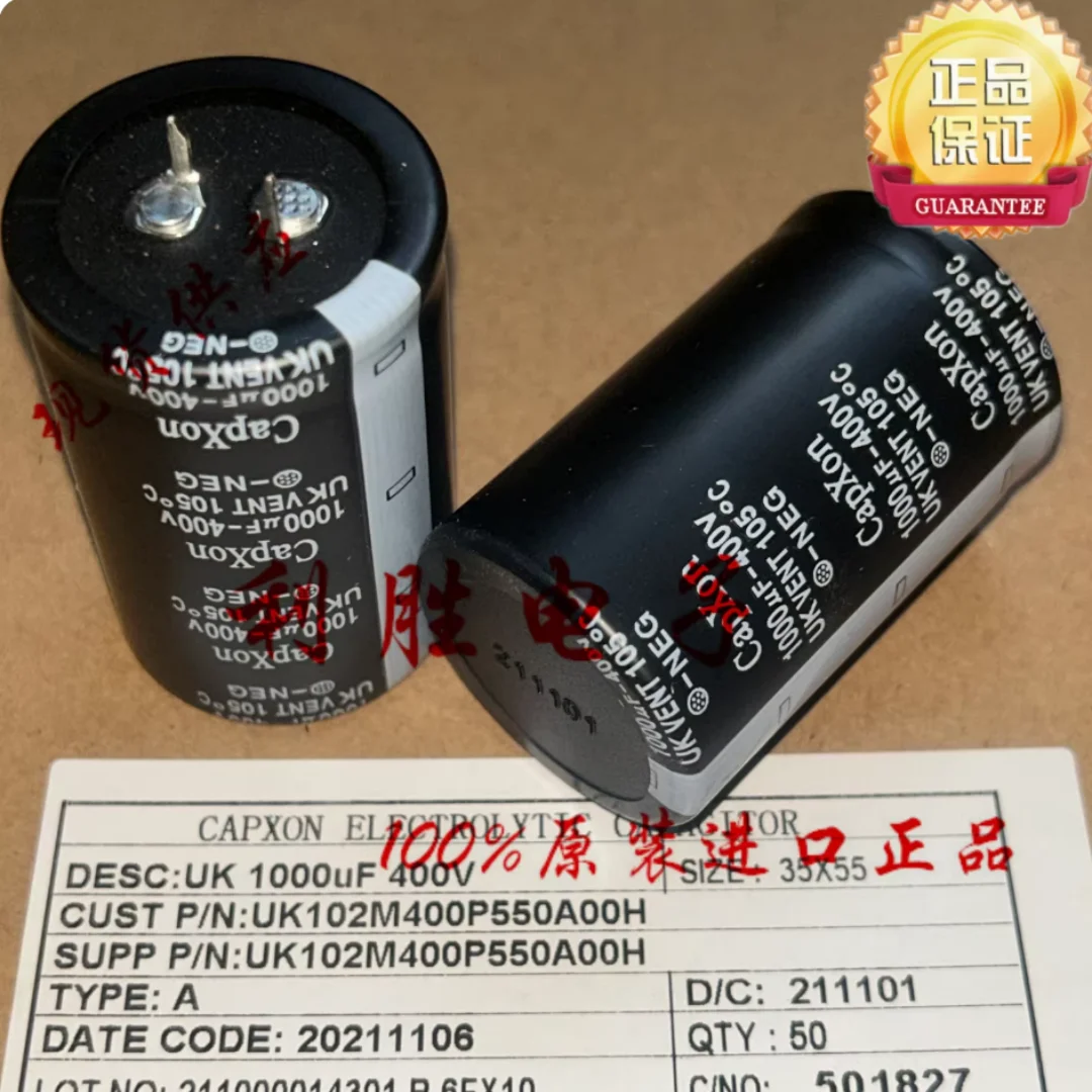 

1000UF 400V Taiwan Fengbin electrolytic capacitor 400V1000UF 35*55 UK 105 degrees