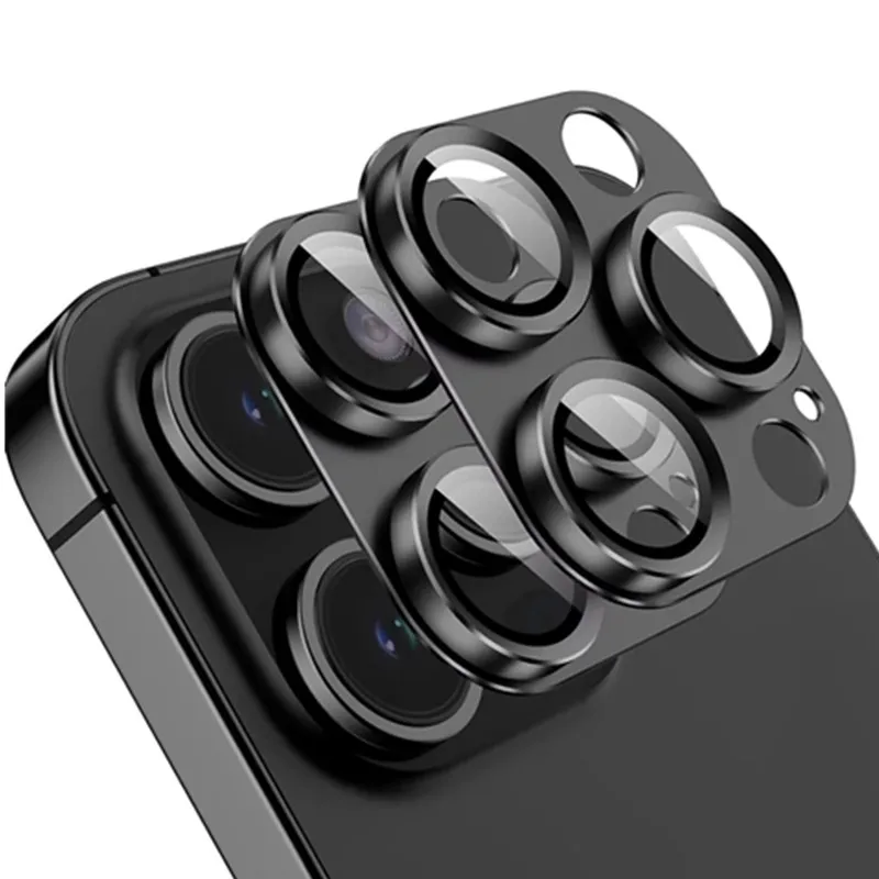 2PCS Metal Camera Lens Protector For IPhone 15 14 13 Pro Max Plus 12 Mini 15Pro IPone Tempered Glass Lens Full Cover Accessories — Generic