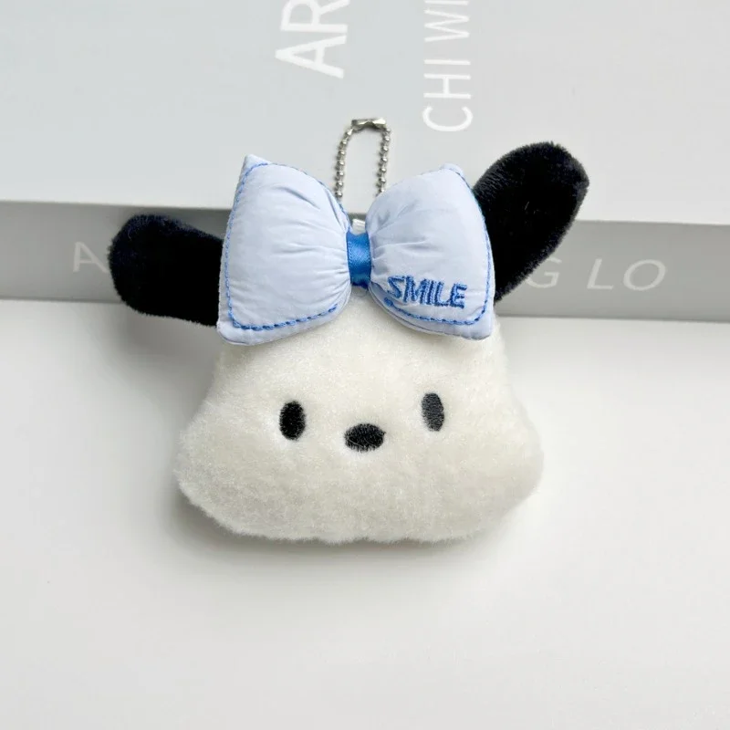 Miniso Sanrio Pochacco Plush Toys Keychain Cartoon Anime Cell Phone Pendant Bow Tie Doll Backpack Ornaments Girls Birthday Gift