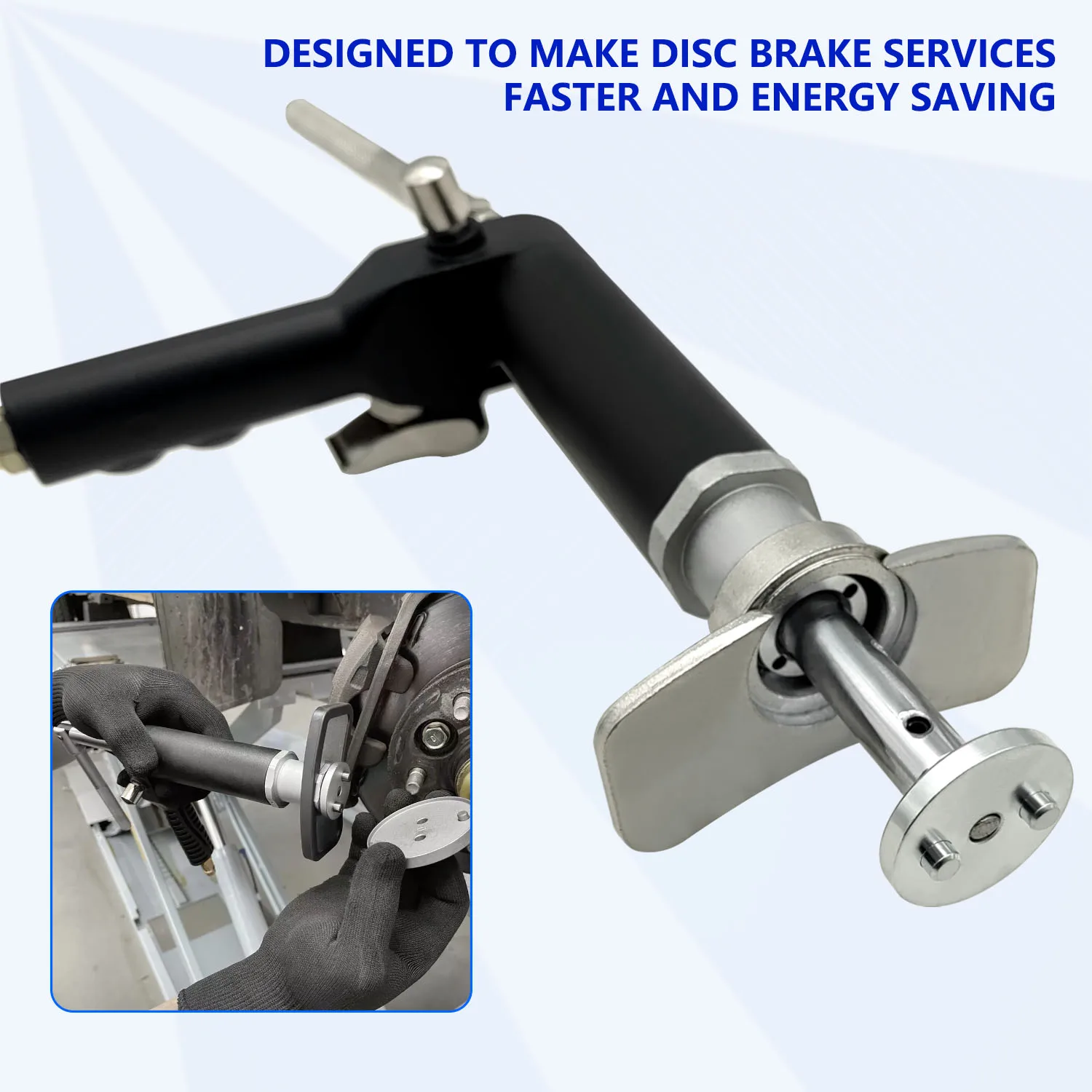 Air Powered Brake Piston Wind Back Tool, Pneumatic Brake Caliper Piston Compressor Tool, Brake Pump Adjusting Tool.