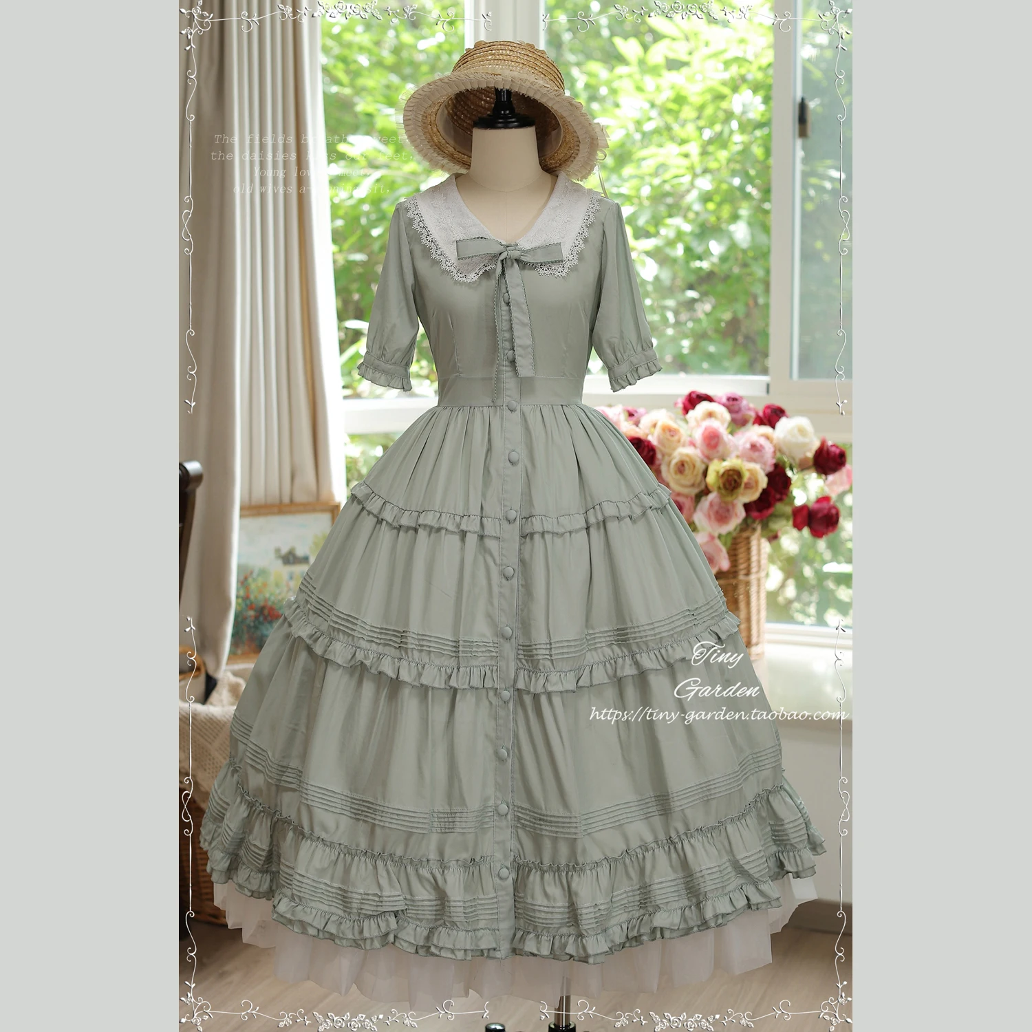 Women's Classic Elegant Lolita Princess Dress Laisai cotton Ruffle Multi-Layer Dress Sweet Princess Lace Court Skirts Cosplay