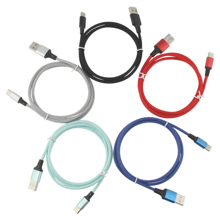 

100pcs Micro USB Cable Type C Charger Phone Cables for iPhone Samsung Huawei Xiaomi mi9 Fast Charging 1m Cord Type-C Wire