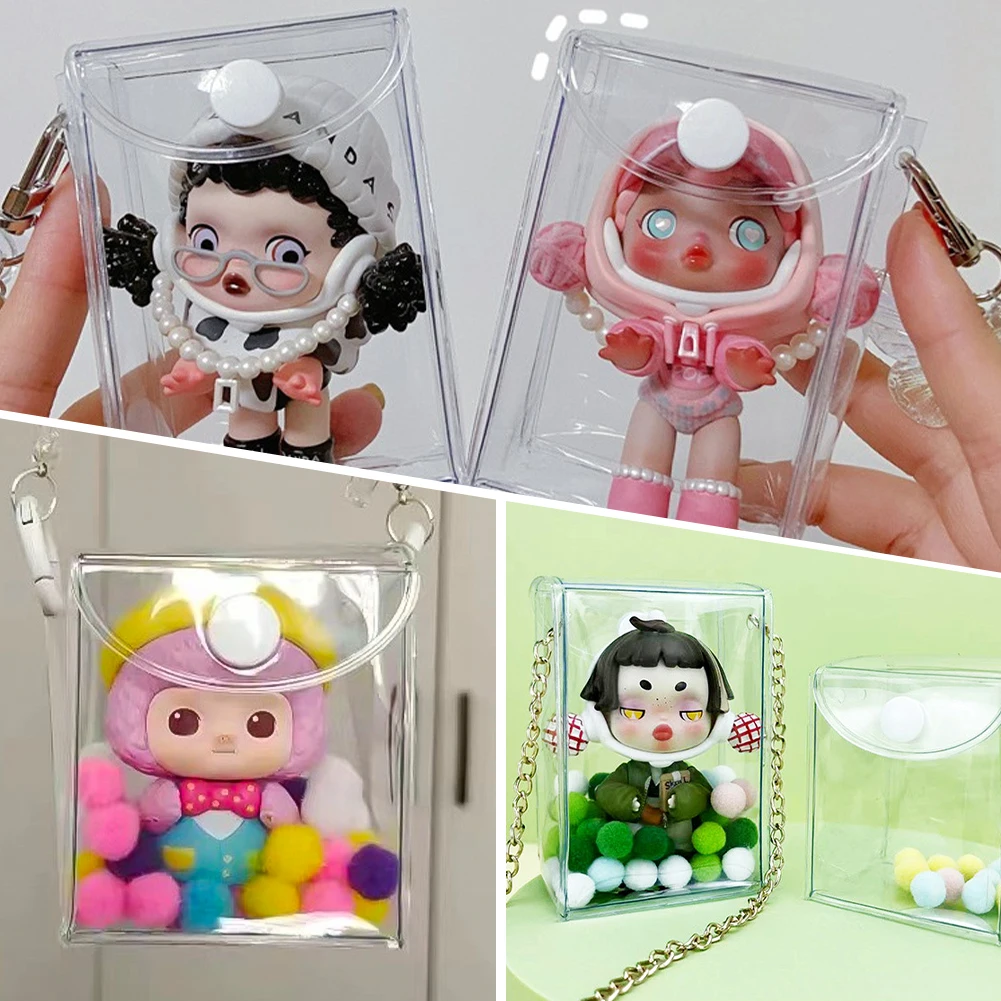 Bubble Mart Blind Box Storage Bag PVC Transparent Pendant Bag Baby Walking Small Hanging Bag Cute Ins Style Display Baby