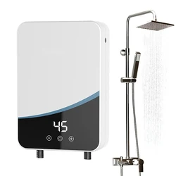 110V/220V Electric Hot Water Heater Instant Heating Water Heater Bathroom Shower Tankless Household Hot-Water Heater 3500W/5500W