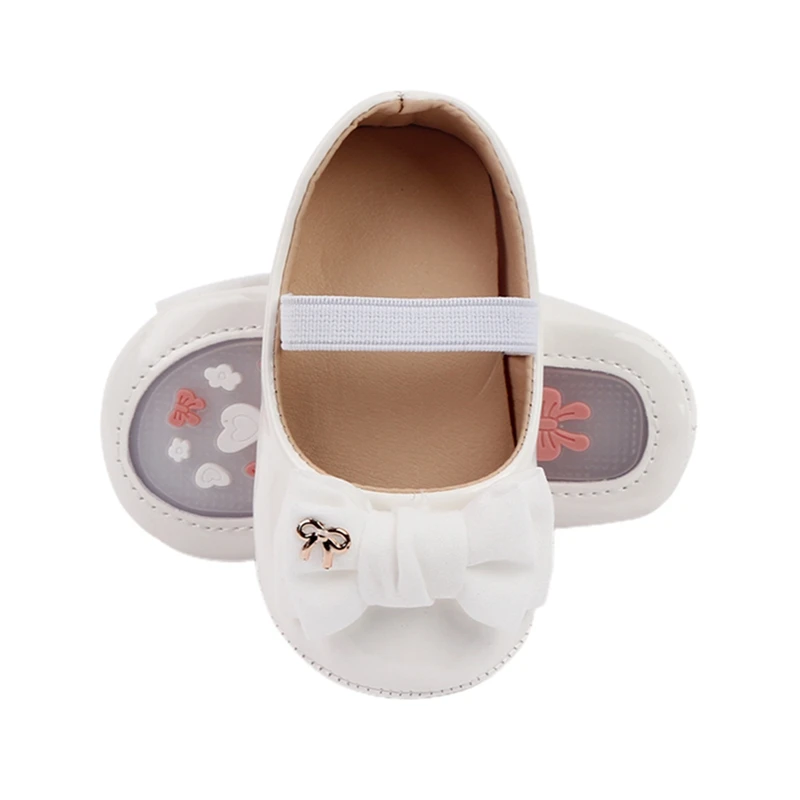 New Infant Baby Girls Shoes Toddler Classic Bow Newborn Shoes Soft Anti-slip Rubber Sole Princess Bebes Footwear for 1 Year Gift