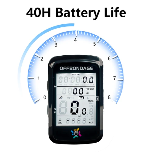 Imagen 2 del producto OFFBONDAGE-ordenador GPS para bicicleta, odómetro de ciclismo de 2,6 pulgadas, velocímetro inalámbrico, cronómetro Digital impermeable para bicicleta, GPS para ciclismo