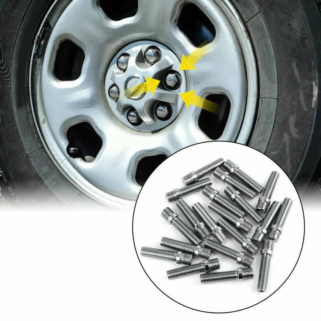 M12x1.25,M12x1.5,M14x1.25,M14x1.5 Extended Wheel Studs Conversion Tall Lug Bolts Screw Adapter Kit High Quality