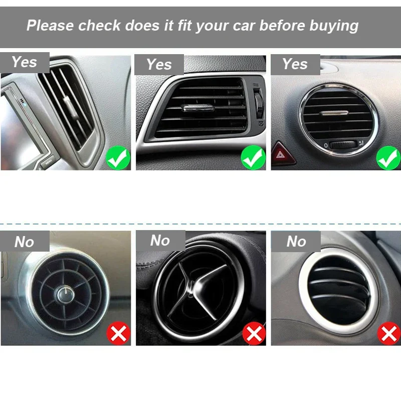 10-Piece Universal U-Shape Flexible Air Vent Decor Strips - Car Interior Grille Trim Accessories for Air Conditioner Outlet